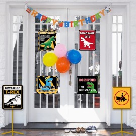 WERNNSAI Dinosaur Zone Party Decoration - 12 PCS Size 11.8\'\' Dino Party Supplies for Boys Kids Birthday Watercolor Dino Themed Party Wall Decor Large Warning Sign WERNNSAI Dinosaur Zone Party Decoration - 12 PCS Size 11.8\'\' Dino Party Supplies for Boys Kids Birthday Watercolor Dino Themed Party Wall Decor Large Warning Sign