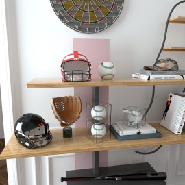 VOLEAAR 4 Pack Baseball Display Case, UV Protected Acrylic Square Baseball Holder, Clear Cube Autograph Memorabilia Ball Display Cases, Official Size Baseball Display Box