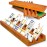 Queensell Domino Holders for Classic Board Games - Wooden Domino Racks Set of 4 - Mexican Train Dominoes Accessories - Domino Trays for Tiles Family Games (Large)