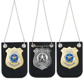 Spooktacular Creations Halloween Police Pretend Play Gold and Silver Set for Dress Up Games, Detective Role-Play Accessory