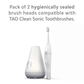 TAO Clean Sonic Electric Toothbrush Replacement Heads (2-Pack) - Whitening Head - Replacement Heads for The TAO Clean Electric Toothbrush and Docking Station TAO Clean Sonic Electric Toothbrush Replacement Heads (2-Pack) - Whitening Head - Replacement Heads for The TAO Clean Electric Toothbrush and Docking Station