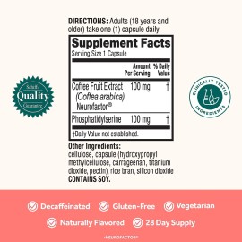 NEURIVA Original Decaffeinated Clinically Tested Nootropic Brain Supplement for Memory, Focus & Concentration, NeuroFactor & Phosphatidylserine, 28ct Capsules NEURIVA Original Decaffeinated Clinically Tested Nootropic Brain Supplement for Memory, Focus & Concentration, NeuroFactor & Phosphatidylserine, 28ct Capsules