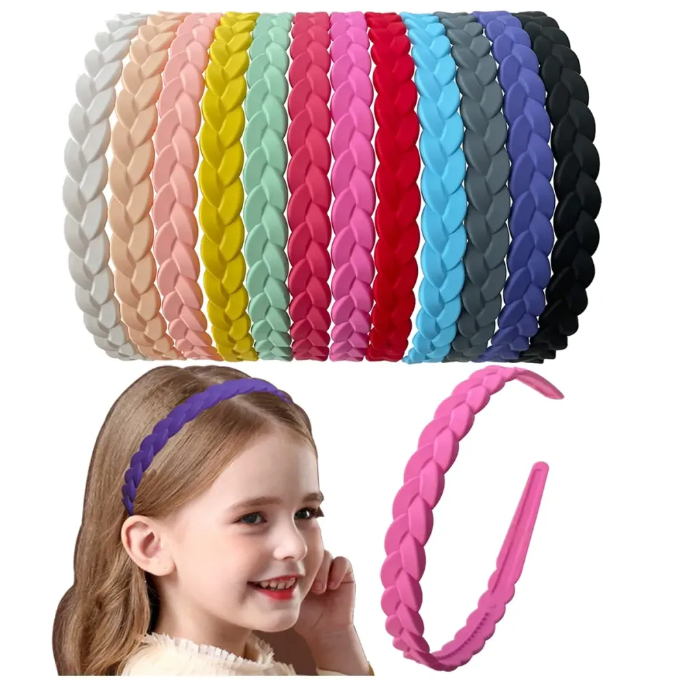 Springtime 12pcs Colorful Headbands for Girls Women Pigtail Hairbands With Teech Plastic Hard Hair Hoops Springtime 12pcs Colorful Headbands for Girls Women Pigtail Hairbands With Teech Plastic Hard Hair Hoops