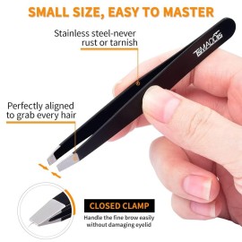 TsMADDTs Eyebrow Tweezers Set and Curved Scissor, Professional Stainless Steel Tweezers for Women and Men, Splinter and Ingrown Hair Removal TsMADDTs Eyebrow Tweezers Set and Curved Scissor, Professional Stainless Steel Tweezers for Women and Men, Splinter and Ingrown Hair Removal