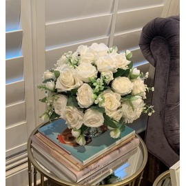 Artificial Peonies Silk Flowers, White Faux Peony Bouquet 4 Bundles Florals Arrangements Decor for Farmhouse Home Boho Wedding Table Centerpiece, Fake Plastic Flowers Bulk Vase Decoration (White) Artificial Peonies Silk Flowers, White Faux Peony Bouquet 4 Bundles Florals Arrangements Decor for Farmhouse Home Boho Wedding Table Centerpiece, Fake Plastic Flowers Bulk Vase Decoration (White)