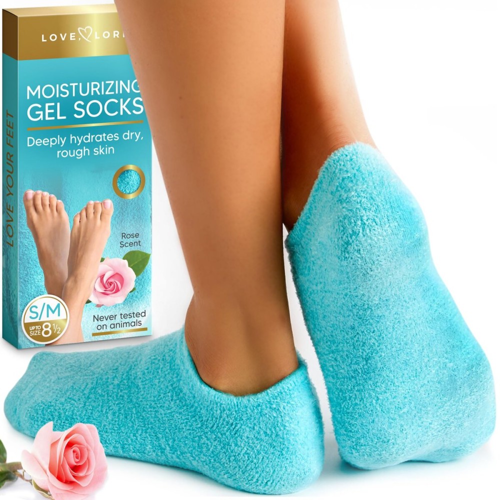 Moisturizing Socks - Foot Care Gel Silicone Aloe Spa Socks (Up to Size 8.5) Infused with Vitamin E & JoJoba Oil - Self Care Gifts for Women Moisturizing Socks - Foot Care Gel Silicone Aloe Spa Socks (Up to Size 8.5) Infused with Vitamin E & JoJoba Oil - Self Care Gifts for Women