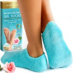 Moisturizing Socks - Foot Care Gel Silicone Aloe Spa Socks (Up to Size 8.5) Infused with Vitamin E & JoJoba Oil - Self Care Gifts for Women