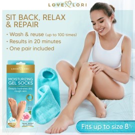 Moisturizing Socks - Foot Care Gel Silicone Aloe Spa Socks (Up to Size 8.5) Infused with Vitamin E & JoJoba Oil - Self Care Gifts for Women Moisturizing Socks - Foot Care Gel Silicone Aloe Spa Socks (Up to Size 8.5) Infused with Vitamin E & JoJoba Oil - Self Care Gifts for Women