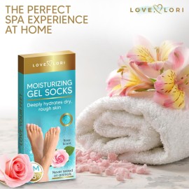 Moisturizing Socks - Foot Care Gel Silicone Aloe Spa Socks (Up to Size 8.5) Infused with Vitamin E & JoJoba Oil - Self Care Gifts for Women Moisturizing Socks - Foot Care Gel Silicone Aloe Spa Socks (Up to Size 8.5) Infused with Vitamin E & JoJoba Oil - Self Care Gifts for Women