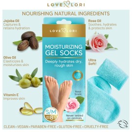 Moisturizing Socks - Foot Care Gel Silicone Aloe Spa Socks (Up to Size 8.5) Infused with Vitamin E & JoJoba Oil - Self Care Gifts for Women Moisturizing Socks - Foot Care Gel Silicone Aloe Spa Socks (Up to Size 8.5) Infused with Vitamin E & JoJoba Oil - Self Care Gifts for Women