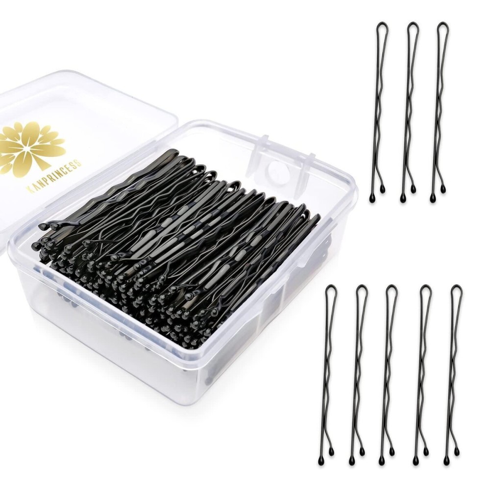 KANPRINCESS 100PCS 2Inches Hair Pins Kit Secure Hold Bobby Pins Clips for Women Girls and Hairdressing Salon With Clear Storage Box(Black) KANPRINCESS 100PCS 2Inches Hair Pins Kit Secure Hold Bobby Pins Clips for Women Girls and Hairdressing Salon With Clear Storage Box(Black)
