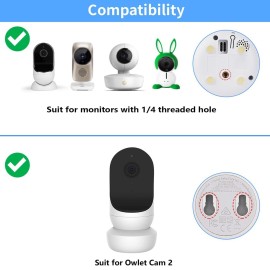 Flexible Clip Mount Compatible with Owlet, Motorola and Other Baby Monitor Camera with 1/4 Threaded Hole Without Tools or Wall Damage - White Flexible Clip Mount Compatible with Owlet, Motorola and Other Baby Monitor Camera with 1/4 Threaded Hole Without Tools or Wall Damage - White