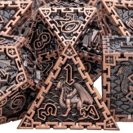 ARUOHHA DND Metal Dice Set with Gift Box, Role Playing Game 6 Sided Polyhedra Dice Set for RPG Board Games, D and D Dice D20 D12 D10 D8 D6 D4