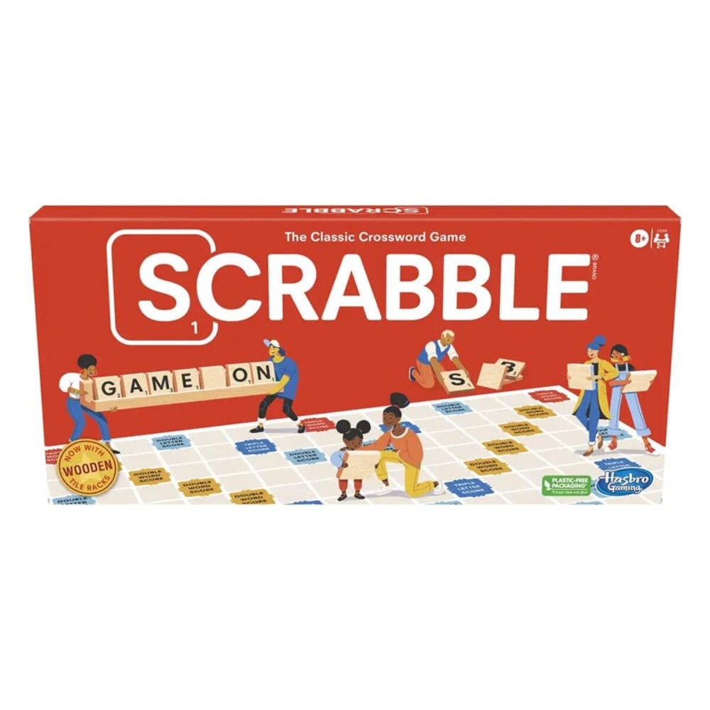 Hasbro Gaming Scrabble Board Game, Classic Word Games for Kids Ages 8 and Up, Fun Family Game for 2-4 Players, The Classic Crossword Game Hasbro Gaming Scrabble Board Game, Classic Word Games for Kids Ages 8 and Up, Fun Family Game for 2-4 Players, The Classic Crossword Game