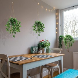 TNNTOPELE Fake Hanging Plants with Pots, 2 Pack Artificial Faux Anthurium Leaf Hanging Basket Plant for Wall Home Room Indoor Outdoor Decor TNNTOPELE Fake Hanging Plants with Pots, 2 Pack Artificial Faux Anthurium Leaf Hanging Basket Plant for Wall Home Room Indoor Outdoor Decor