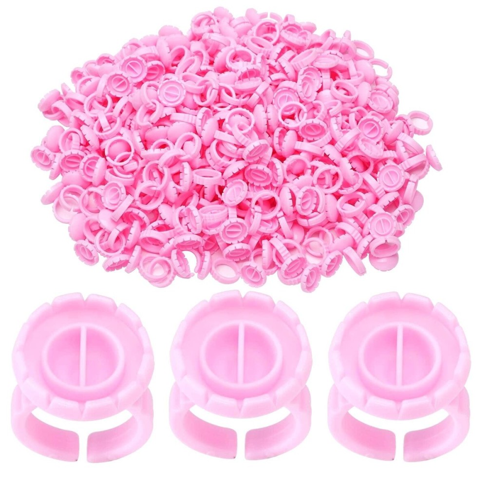 Miuffue 300 Pcs Glue Rings Smart Glue Holder for Eyelash Extensions, Easy Fanning Glue Cups for Volume Lashes, Pink Miuffue 300 Pcs Glue Rings Smart Glue Holder for Eyelash Extensions, Easy Fanning Glue Cups for Volume Lashes, Pink