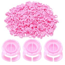 Miuffue 300 Pcs Glue Rings Smart Glue Holder for Eyelash Extensions, Easy Fanning Glue Cups for Volume Lashes, Pink Miuffue 300 Pcs Glue Rings Smart Glue Holder for Eyelash Extensions, Easy Fanning Glue Cups for Volume Lashes, Pink