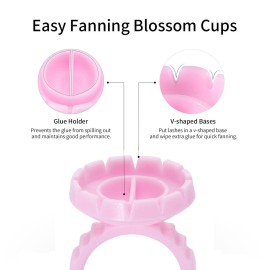 Miuffue 300 Pcs Glue Rings Smart Glue Holder for Eyelash Extensions, Easy Fanning Glue Cups for Volume Lashes, Pink Miuffue 300 Pcs Glue Rings Smart Glue Holder for Eyelash Extensions, Easy Fanning Glue Cups for Volume Lashes, Pink
