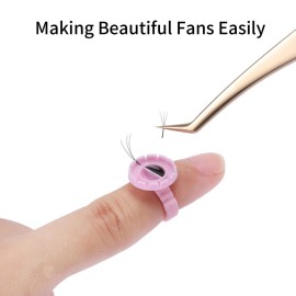 Miuffue 300 Pcs Glue Rings Smart Glue Holder for Eyelash Extensions, Easy Fanning Glue Cups for Volume Lashes, Pink Miuffue 300 Pcs Glue Rings Smart Glue Holder for Eyelash Extensions, Easy Fanning Glue Cups for Volume Lashes, Pink