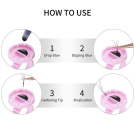 Miuffue 300 Pcs Glue Rings Smart Glue Holder for Eyelash Extensions, Easy Fanning Glue Cups for Volume Lashes, Pink Miuffue 300 Pcs Glue Rings Smart Glue Holder for Eyelash Extensions, Easy Fanning Glue Cups for Volume Lashes, Pink