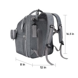 DERJUNSTAR Diaper Bag Backpack - Large Capacity Baby Diaper Bag with Changing Pad, Waterproof Travel Backpack for Boys & Girls, Multi-Function Baby Bag with USB Charging Port, Grey DERJUNSTAR Diaper Bag Backpack - Large Capacity Baby Diaper Bag with Changing Pad, Waterproof Travel Backpack for Boys & Girls, Multi-Function Baby Bag with USB Charging Port, Grey