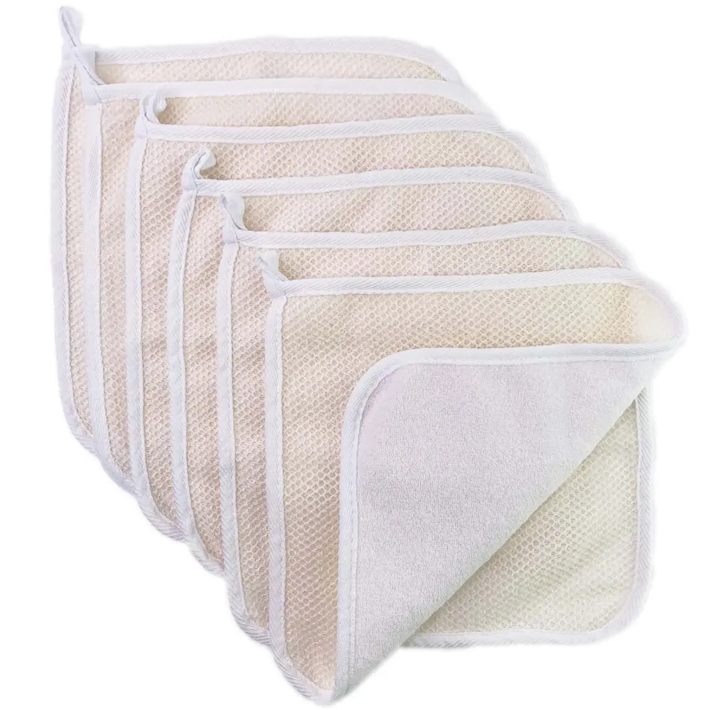 PPHAO BASIC - Soft Weave Washcloth for Face - Face Washcloths - Exfoliating Washcloths for Dead Skin - Exfoliating Towel Pack - Bulk - Washcloths Scrubber for Body and Face - Towel - 6 Pack