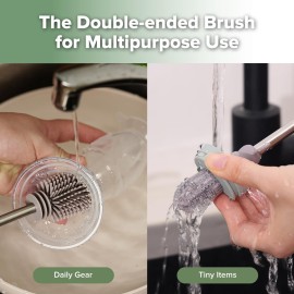 Haakaa Silicone Cleaning Brush - Baby Bottle Brush Cleaner for Breast Pump,Nipple,Breast Milk Storage Bag - Food Grade Silicone - 1 Count - Grey Haakaa Silicone Cleaning Brush - Baby Bottle Brush Cleaner for Breast Pump,Nipple,Breast Milk Storage Bag - Food Grade Silicone - 1 Count - Grey