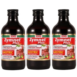 AIMIL Zymnet Plus Syrup - 200ml (Pack of 3) | Ayurvedic Syrup for Gastric & Digestive Health, Acidity, Controls Nausea | With Carminative Herbs