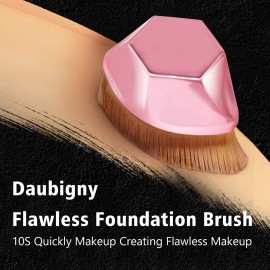 Foundation Brush, Daubigny Perfect Makeup Brush for Face Blush Liquid Powder Foundation Brush for Blending Liquid, Cream or Flawless Powder Cosmetics with Protective Case (Rose Golden) Foundation Brush, Daubigny Perfect Makeup Brush for Face Blush Liquid Powder Foundation Brush for Blending Liquid, Cream or Flawless Powder Cosmetics with Protective Case (Rose Golden)