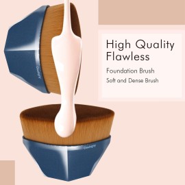 Daubigny Perfect Makeup Brush for Face Blush Foundation Brush for Blending Liquid, Cream or Flawless Powder Cosmetics with Protective Case (Blue)