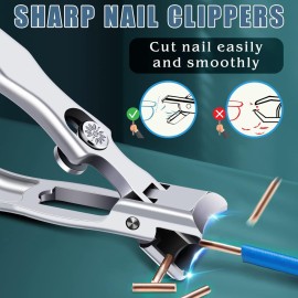 German Nail Clippers for Men with Catcher, Heavy Duty Toe Nail Clippers for Thick Nails Seniors, Portable Ultra Sharp Fingernail Clippers with Wide Mouth, Anti Splash Stainless Steel Nail Cutters German Nail Clippers for Men with Catcher, Heavy Duty Toe Nail Clippers for Thick Nails Seniors, Portable Ultra Sharp Fingernail Clippers with Wide Mouth, Anti Splash Stainless Steel Nail Cutters