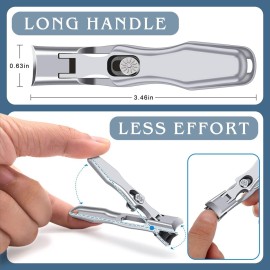 German Nail Clippers for Men with Catcher, Heavy Duty Toe Nail Clippers for Thick Nails Seniors, Portable Ultra Sharp Fingernail Clippers with Wide Mouth, Anti Splash Stainless Steel Nail Cutters German Nail Clippers for Men with Catcher, Heavy Duty Toe Nail Clippers for Thick Nails Seniors, Portable Ultra Sharp Fingernail Clippers with Wide Mouth, Anti Splash Stainless Steel Nail Cutters