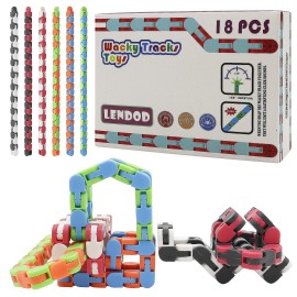 LENDOD 18 Pack Wacky Tracks Snap and Click Fidget Toys Finger Sensory Toys, 24 Links Snake Puzzles for Stress Relief, Party Bag Fillers, Party Supplies LENDOD 18 Pack Wacky Tracks Snap and Click Fidget Toys Finger Sensory Toys, 24 Links Snake Puzzles for Stress Relief, Party Bag Fillers, Party Supplies