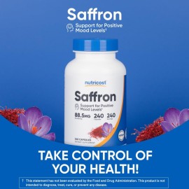 Nutricost Saffron Extract 88.5mg, 240 Capsules - Veggie Caps, Non-GMO, Gluten Free Nutricost Saffron Extract 88.5mg, 240 Capsules - Veggie Caps, Non-GMO, Gluten Free