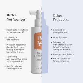 Better Not Younger - Lift Me Up Hair Thickener Spray 6fl.oz. for Women Over 40, Helps in Volumizing, Nourishing Scalp, Adds Texture for Visibible Fuller Hair - Non-Sticky