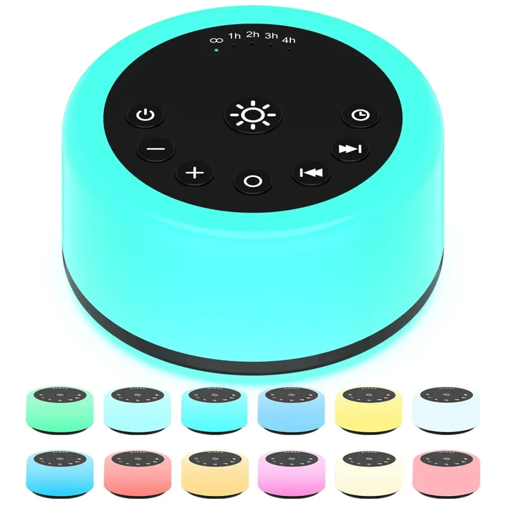 Soother Sleep Sound Machine Night Light White Noise Machine with 30 Soothing Sounds & 12 Color Night Lights for Baby Kids Adults Brown Noise Machine with Timer & Continuous Play for Home Travel Office Soother Sleep Sound Machine Night Light White Noise Machine with 30 Soothing Sounds & 12 Color Night Lights for Baby Kids Adults Brown Noise Machine with Timer & Continuous Play for Home Travel Office