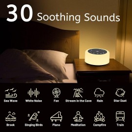 Soother Sleep Sound Machine Night Light White Noise Machine with 30 Soothing Sounds & 12 Color Night Lights for Baby Kids Adults Brown Noise Machine with Timer & Continuous Play for Home Travel Office Soother Sleep Sound Machine Night Light White Noise Machine with 30 Soothing Sounds & 12 Color Night Lights for Baby Kids Adults Brown Noise Machine with Timer & Continuous Play for Home Travel Office