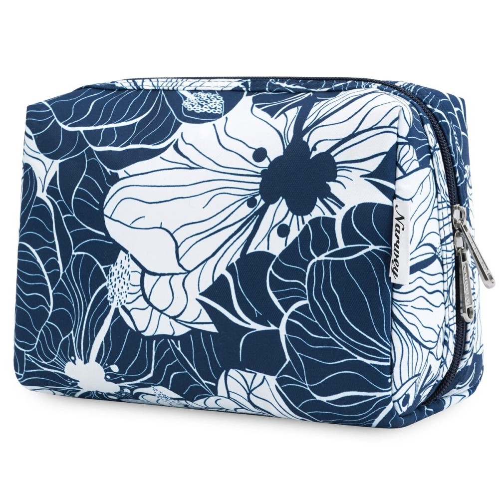 Large Makeup Bag Zipper Pouch Travel Cosmetic Organizer for Women (Large, Blue Lotus-5088) Large Makeup Bag Zipper Pouch Travel Cosmetic Organizer for Women (Large, Blue Lotus-5088)