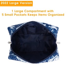 Large Makeup Bag Zipper Pouch Travel Cosmetic Organizer for Women (Large, Blue Lotus-5088) Large Makeup Bag Zipper Pouch Travel Cosmetic Organizer for Women (Large, Blue Lotus-5088)