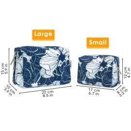 Large Makeup Bag Zipper Pouch Travel Cosmetic Organizer for Women (Large, Blue Lotus-5088) Large Makeup Bag Zipper Pouch Travel Cosmetic Organizer for Women (Large, Blue Lotus-5088)