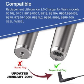 FouceClaus Power Adapter Charger for Wahl Trimmer Models 9864SS, SS2L, WSS3L, 9818A, 5616L, 5701, 9818-5001, 9864, 9870, 9884L2, 9896, 9899 - Only Compatible for Listed Models FouceClaus Power Adapter Charger for Wahl Trimmer Models 9864SS, SS2L, WSS3L, 9818A, 5616L, 5701, 9818-5001, 9864, 9870, 9884L2, 9896, 9899 - Only Compatible for Listed Models