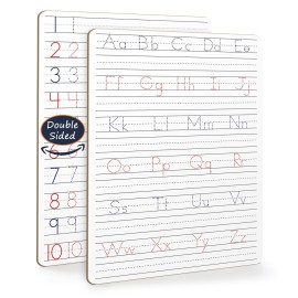 Scribbledo Dry Erase Handwriting Practice for Kids 9 x 12 inch Alphabet Tracing Board Whiteboard Letter Tracing for Kids Ages 3-5 Write and Wipe Alphabet Practice Cards Letters Writing Board