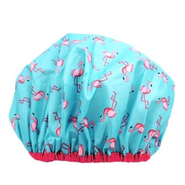 Reusable Shower Cap & Bath Cap & Lined, Oversized Waterproof Shower Caps Large Designed for all Hair Lengths with PEVA Lining & Elastic Band Stretch Hem Hair Hat - Fashionista Flamingo Party Reusable Shower Cap & Bath Cap & Lined, Oversized Waterproof Shower Caps Large Designed for all Hair Lengths with PEVA Lining & Elastic Band Stretch Hem Hair Hat - Fashionista Flamingo Party