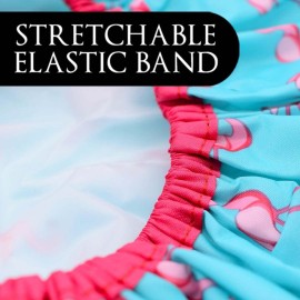 Reusable Shower Cap & Bath Cap & Lined, Oversized Waterproof Shower Caps Large Designed for all Hair Lengths with PEVA Lining & Elastic Band Stretch Hem Hair Hat - Fashionista Flamingo Party Reusable Shower Cap & Bath Cap & Lined, Oversized Waterproof Shower Caps Large Designed for all Hair Lengths with PEVA Lining & Elastic Band Stretch Hem Hair Hat - Fashionista Flamingo Party