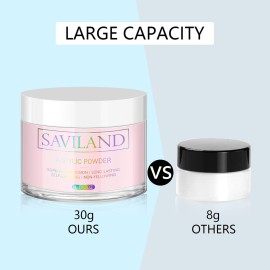 Saviland Pink Acrylic Powder - 30g Professional Colored Acrylic Nail Powder for Acrylic Nails Extension, 3D Nail Art Acrylic Polymer Powder, No Need Nail Lamp Saviland Pink Acrylic Powder - 30g Professional Colored Acrylic Nail Powder for Acrylic Nails Extension, 3D Nail Art Acrylic Polymer Powder, No Need Nail Lamp
