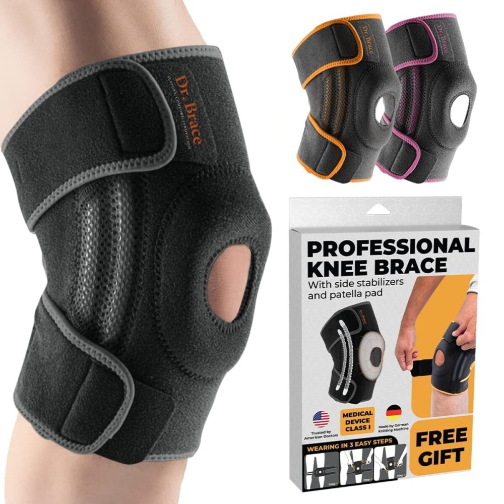 DR. BRACE ELITE Knee Brace with Side Stabilizers & Patella Gel Pads for Maximum Knee Pain Support and fast recovery for men and women-Please Check How To Size Video (Mercury, Large) DR. BRACE ELITE Knee Brace with Side Stabilizers & Patella Gel Pads for Maximum Knee Pain Support and fast recovery for men and women-Please Check How To Size Video (Mercury, Large)
