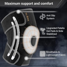 DR. BRACE ELITE Knee Brace with Side Stabilizers & Patella Gel Pads for Maximum Knee Pain Support and fast recovery for men and women-Please Check How To Size Video (Mercury, Large) DR. BRACE ELITE Knee Brace with Side Stabilizers & Patella Gel Pads for Maximum Knee Pain Support and fast recovery for men and women-Please Check How To Size Video (Mercury, Large)