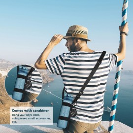 EasyAcc Water Bottle Holder Strap Sling, for Owala FreeSip 24 32 40 oz, Hydro Flask, Yeti, Stanley Flip, Universal Water Bottles, with Carabiner, for Walking Hiking Curise Travel (Bottle Excluded)