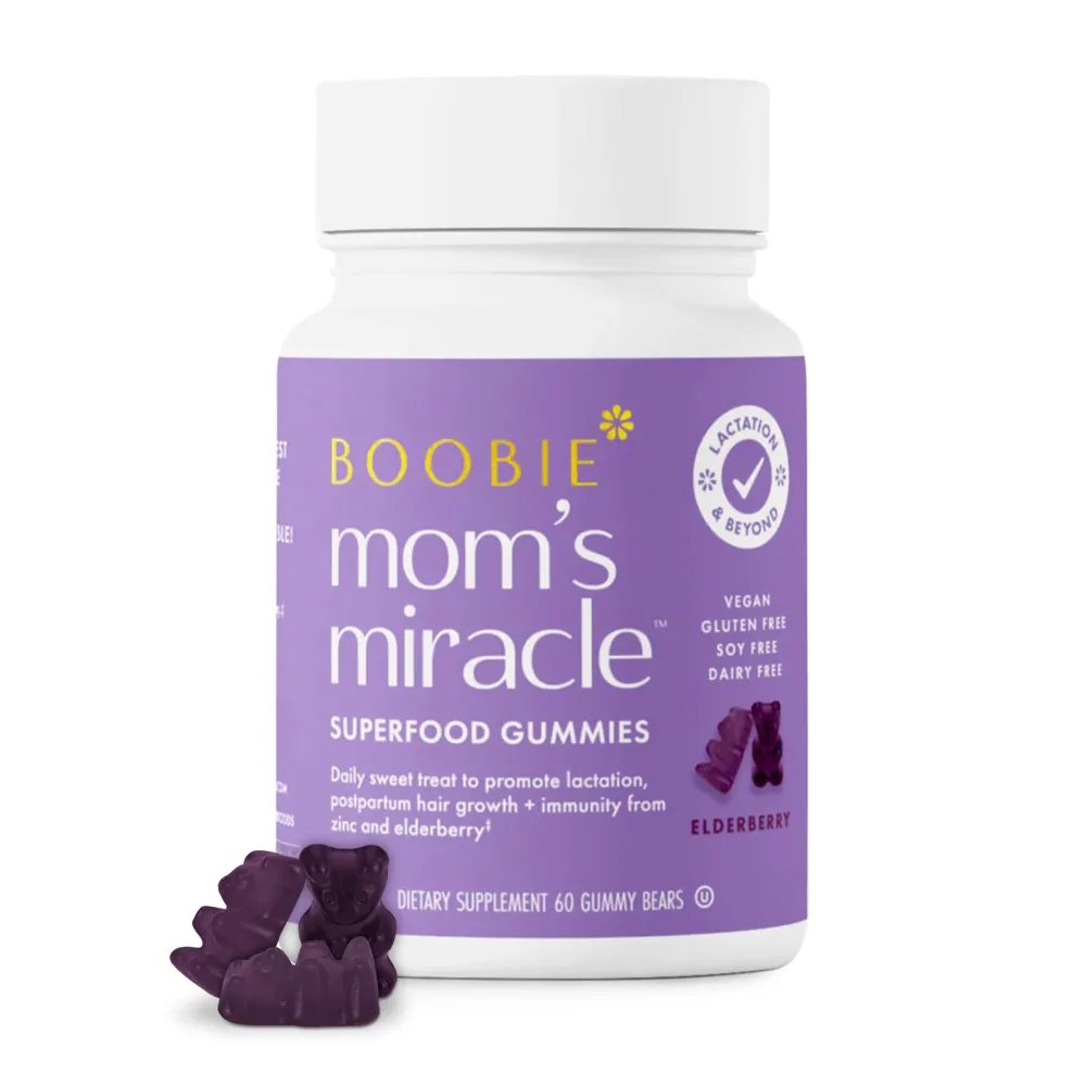 Boobie Bears Lactation Support Gummies | Helps As Milk Supply Booster & Supports Immune Health & Hair Growth | Breastfeeding Supplements with Zinc & Elderberry for Milk Supply Increase, 60 Count Boobie Bears Lactation Support Gummies | Helps As Milk Supply Booster & Supports Immune Health & Hair Growth | Breastfeeding Supplements with Zinc & Elderberry for Milk Supply Increase, 60 Count