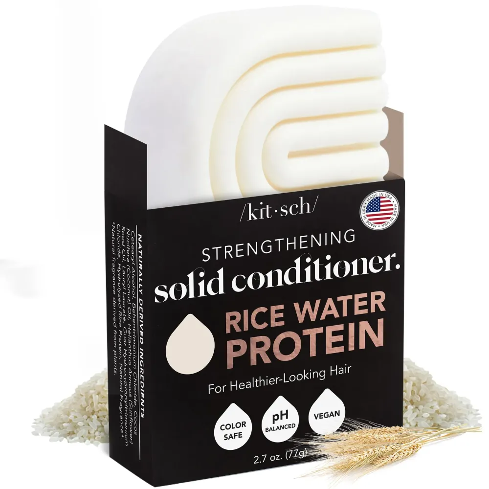 Kitsch Rice Water Hair Conditioner Bar - Soap Bar for Hair Care - Conditioner for Women and Men - Moisturizing & Strengthening for All Hair Types - Sulfate-Free, Paraben-Free - Made in USA - 2.7oz Kitsch Rice Water Hair Conditioner Bar - Soap Bar for Hair Care - Conditioner for Women and Men - Moisturizing & Strengthening for All Hair Types - Sulfate-Free, Paraben-Free - Made in USA - 2.7oz